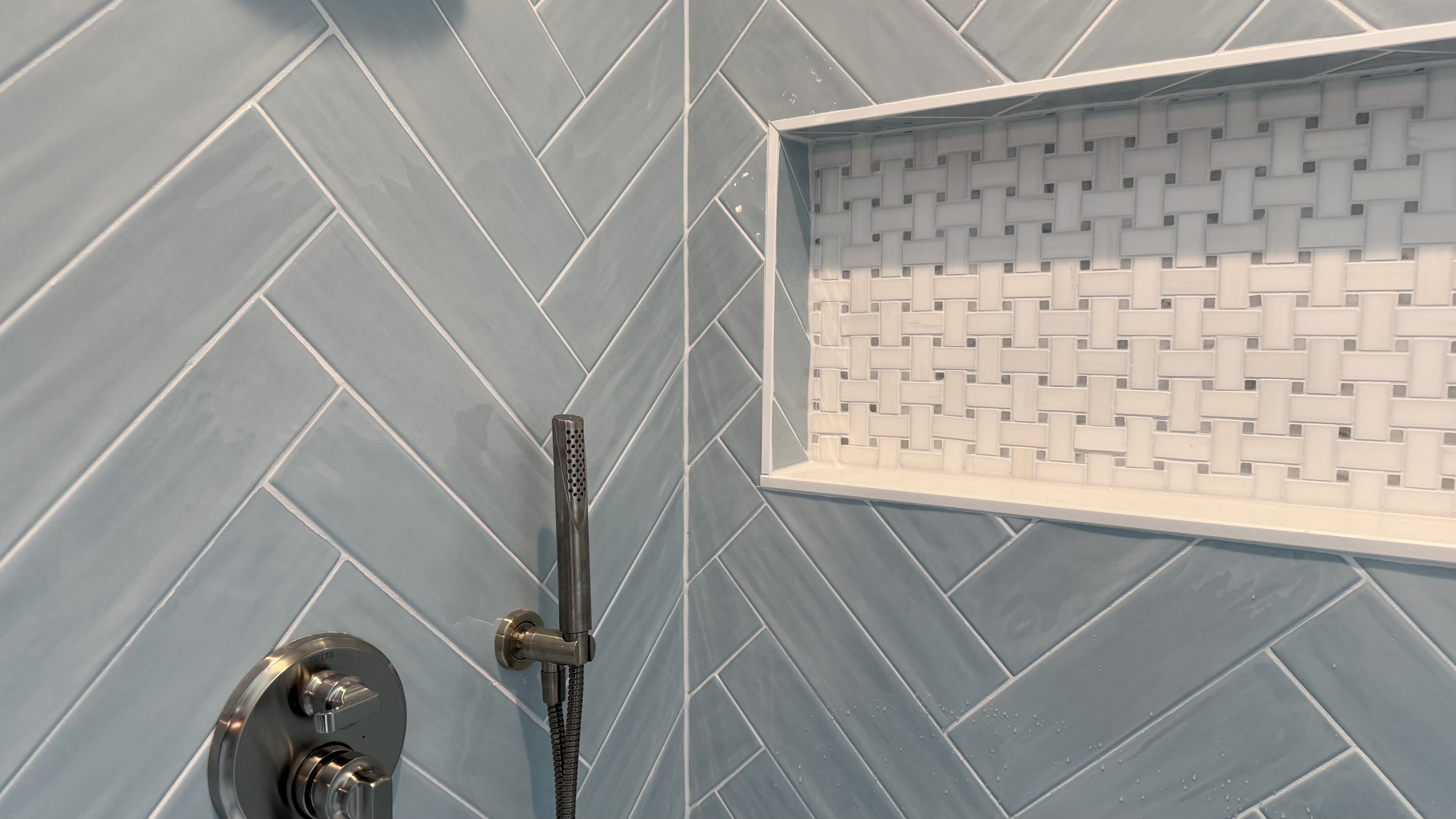 Herringbone backsplash